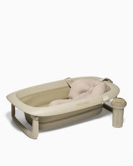 Pack baignoire avec coussin, rince cheveux et support - Beige