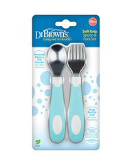 Ensemble cuillère et fourchette à prise souple 12M+