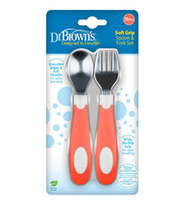 Ensemble cuillère et fourchette à prise souple 12M+