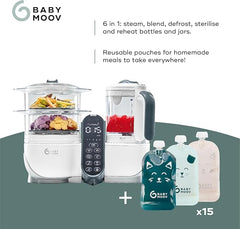 Cuiseur vapeur Nutribaby (+) White + Sacs réutilisables x 15