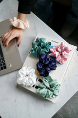 Chouchou en soie Blanc