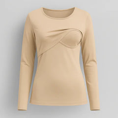 Pull d'allaitement manches longues - Beige