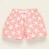 Short de bain - Corail et blanc