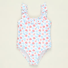 Maillot de bain 1 pièce - Bleu et rouge Flora