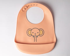Bavoir en silicone avec poche Elephant
