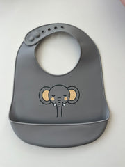 Bavoir en silicone avec poche Elephant