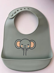 Bavoir en silicone avec poche Elephant