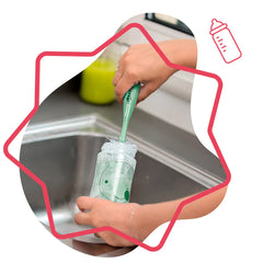 Goupillon vert 2 en 1 pour biberon et tétine