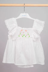 Haut à volants carreaux