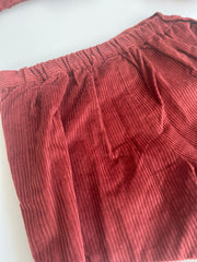 Short en velours cotelé terracota