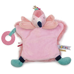 Doudou marionnette flamant rose