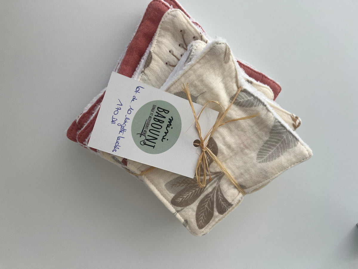 Lot de 10 Lingettes lavables