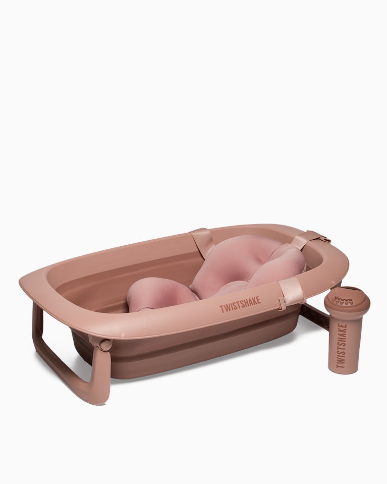 Pack baignoire avec coussin et rince cheveux - Rose