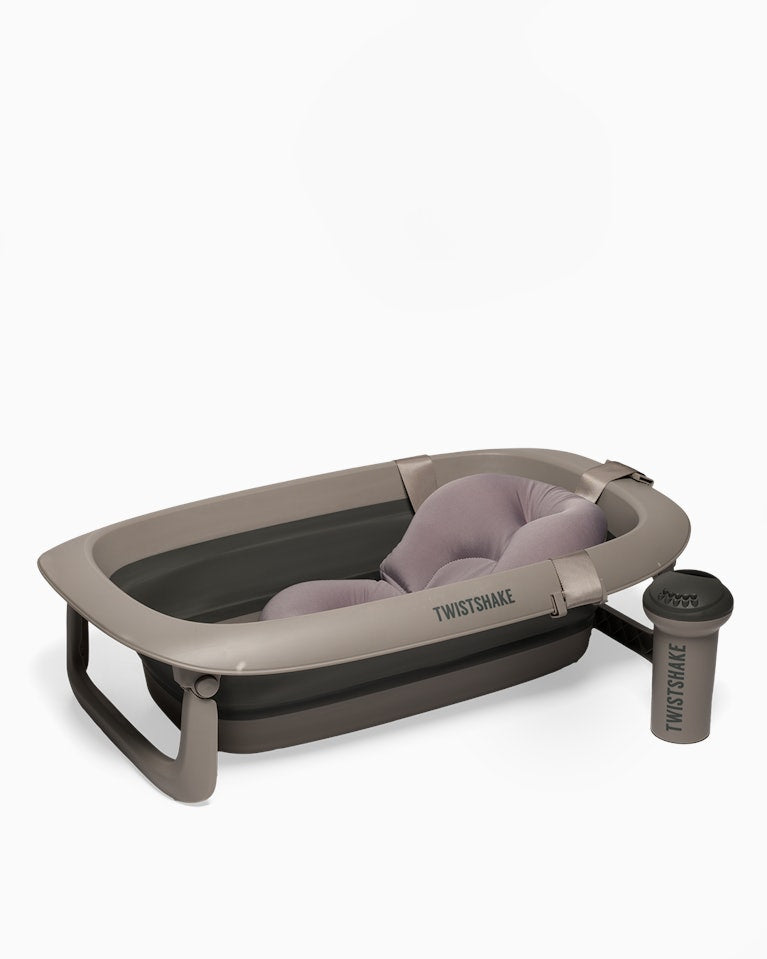 Pack baignoire avec coussin et rince cheveux - Gris délavé