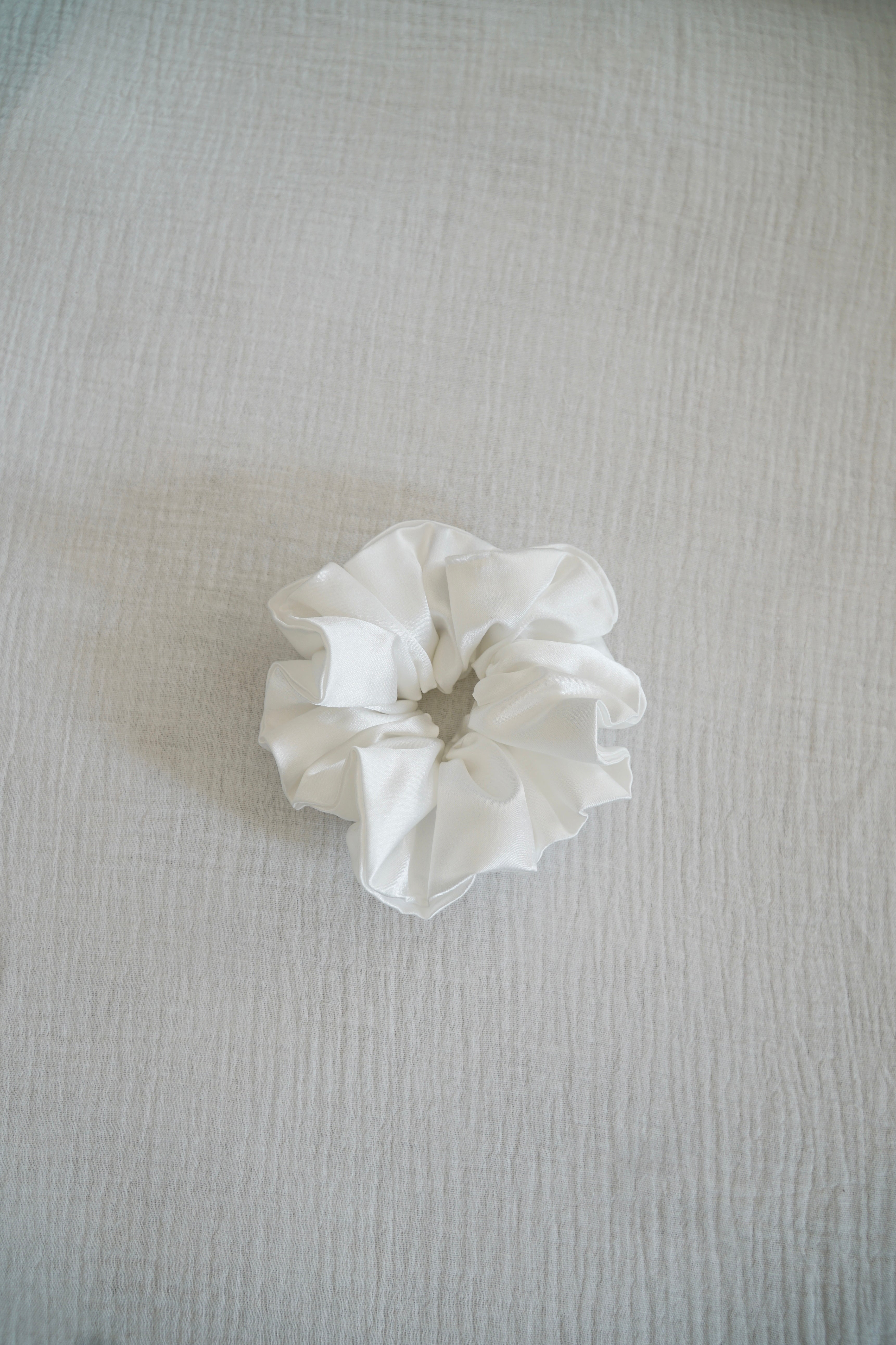 Chouchou en soie  Blanc
