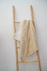 Couverture Liberty Aude Jaune 80x100 cm arrière Sherpa
