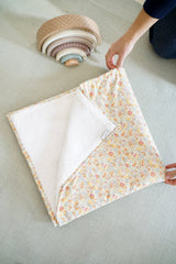 Couverture Liberty Aude Jaune 80x100 cm arrière Sherpa