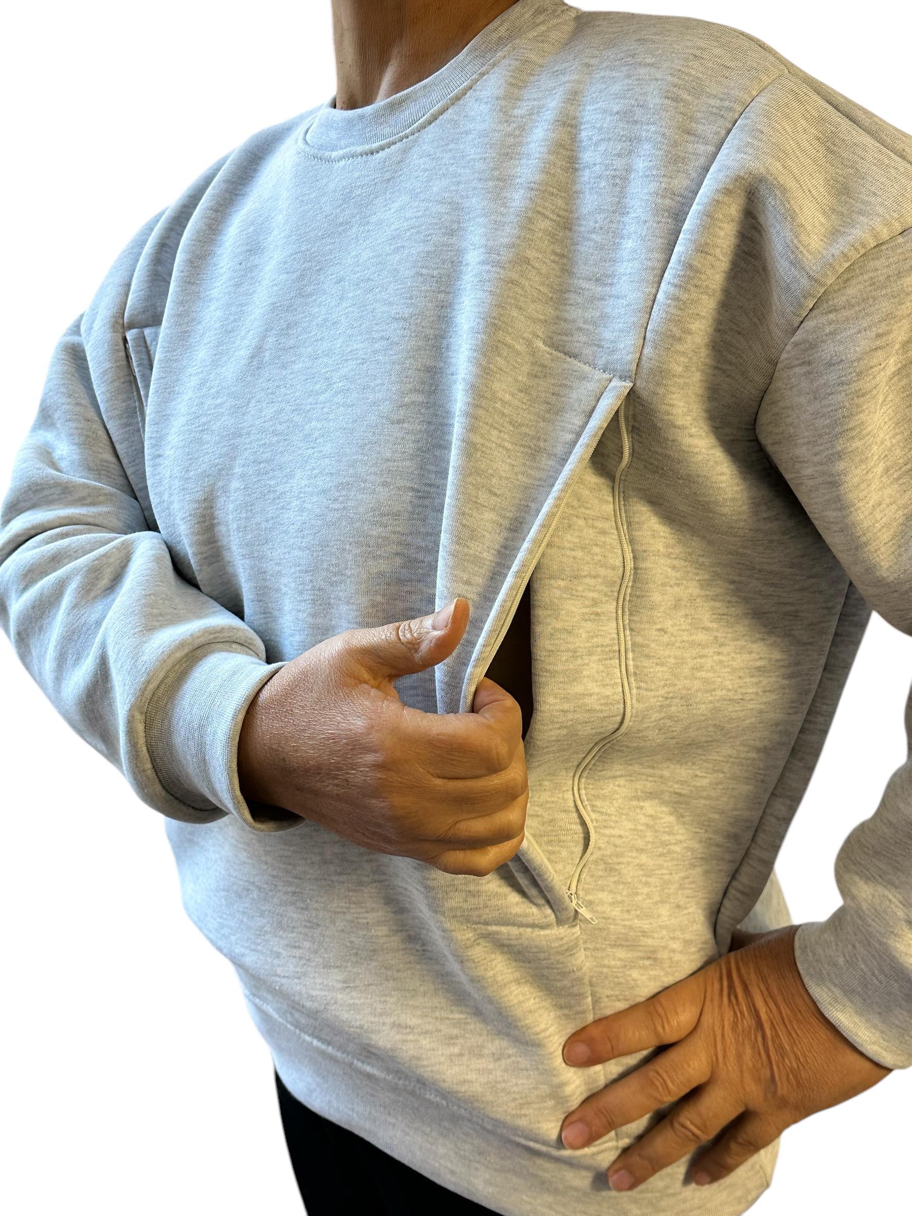 Sweat d'allaitement et grossesse Gris chiné L