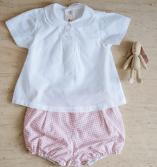 Bloomer culotte carreaux rose