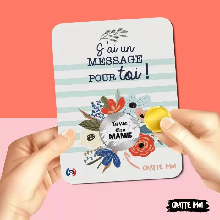 Carte à gratter “Tu vas être mamie”