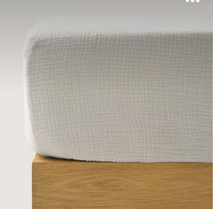 Drap Housse 70 cm x 140 cm Gaze de coton Blanc
