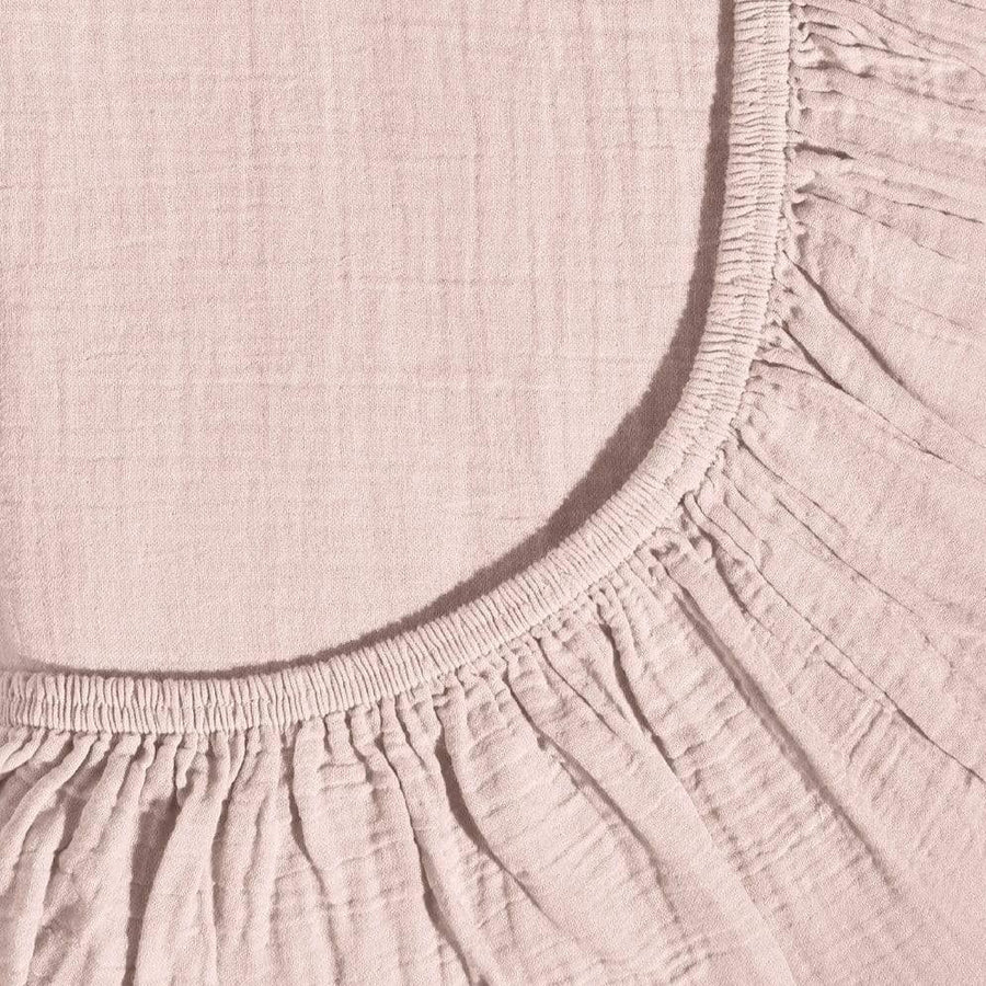 Drap Housse 60 cm x 120 cm Gaze de coton Rose clair