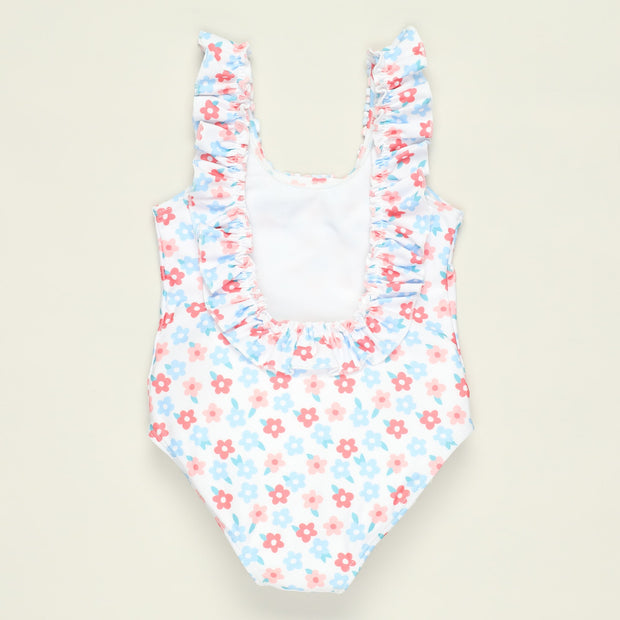 Maillot de bain 1 pièce - Bleu et rouge Flora