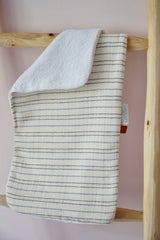 Serviette de Rot Bavoir d'épaule Gaze Ivoire Rayé Bleu