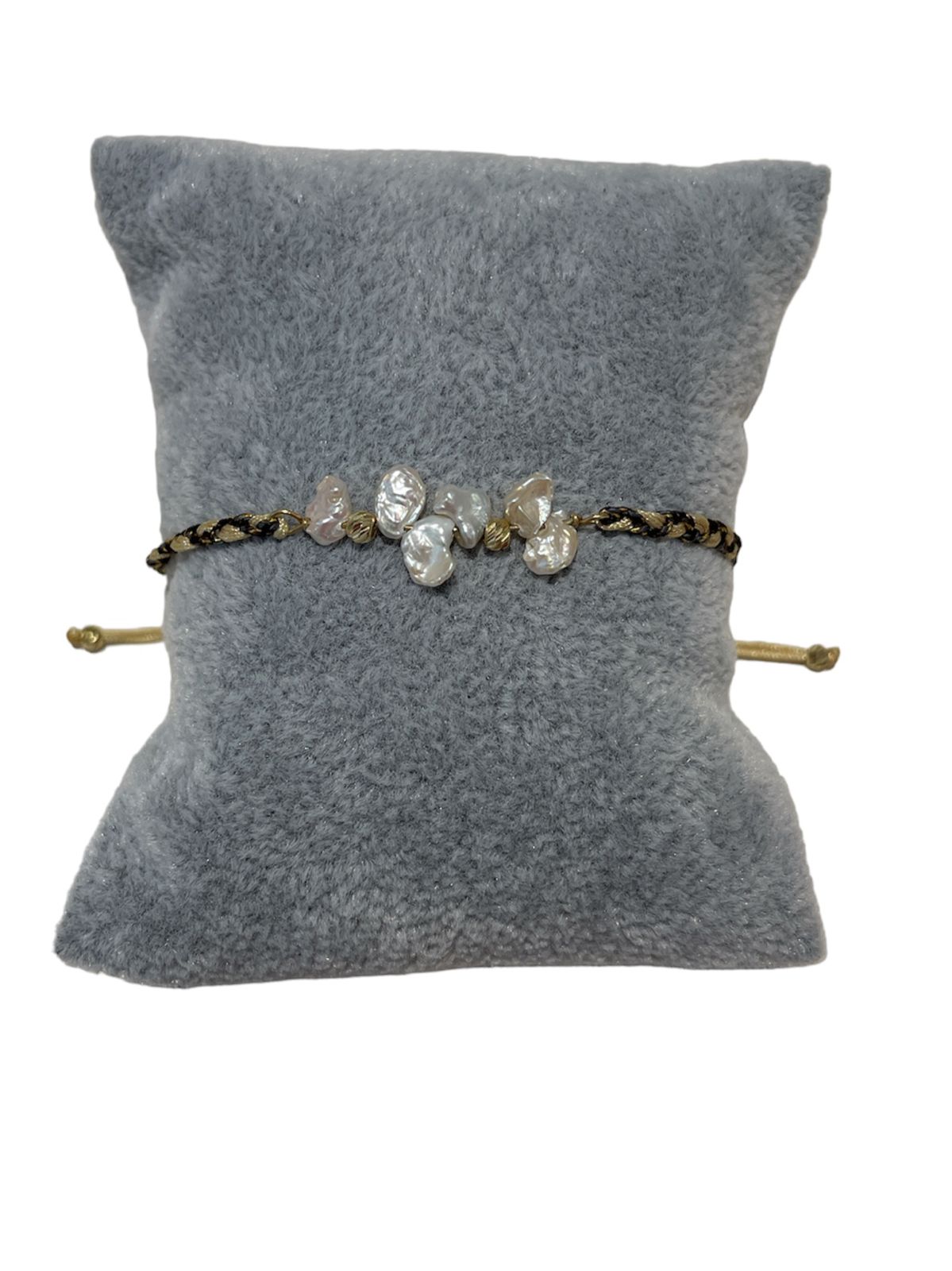 Bracelet KESHI - Perles de petites taille - Or 18kt sur cordon