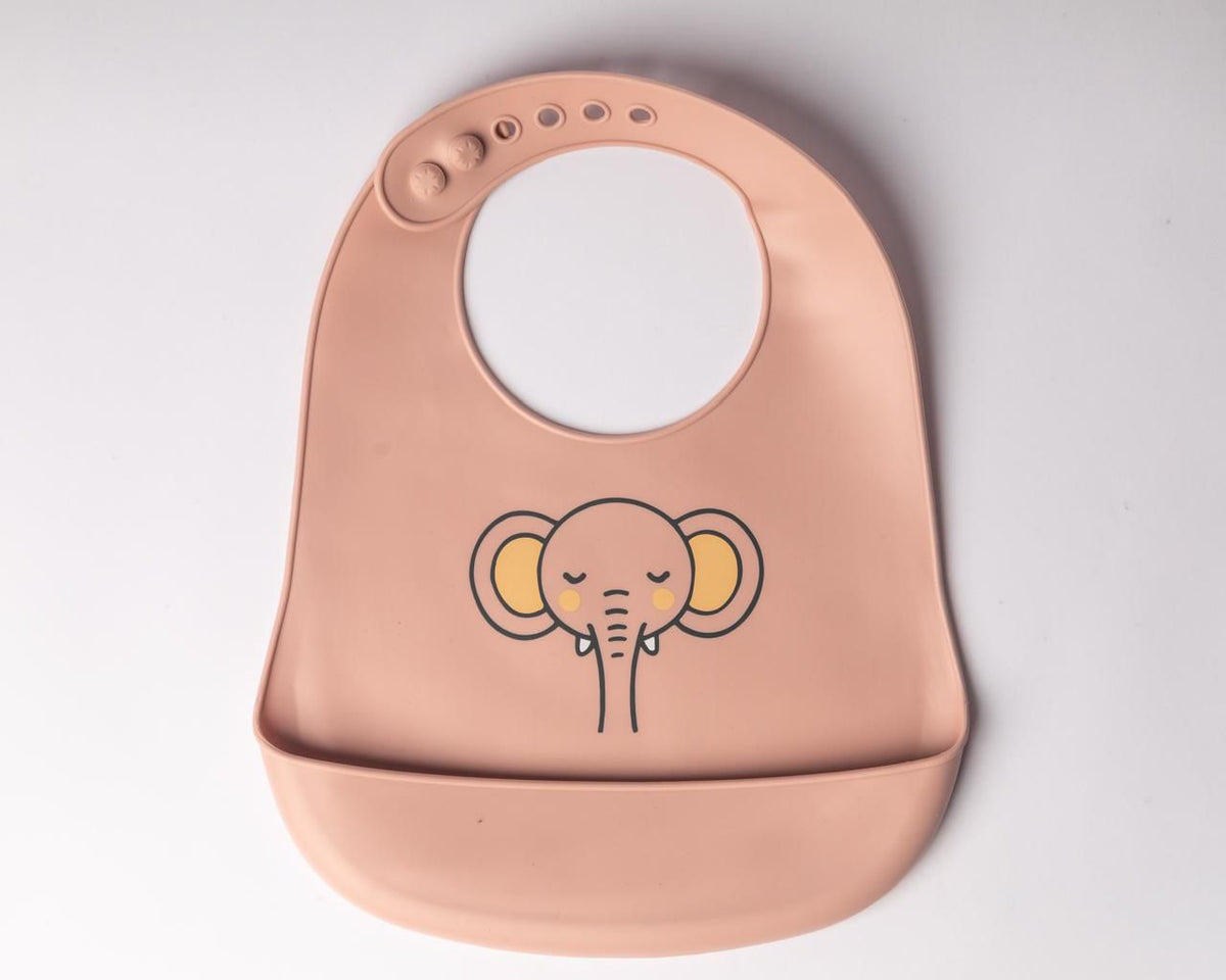 Bavoir en silicone avec poche Elephant