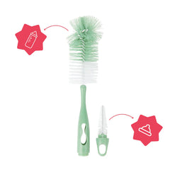 Goupillon vert 2 en 1 pour biberon et tétine