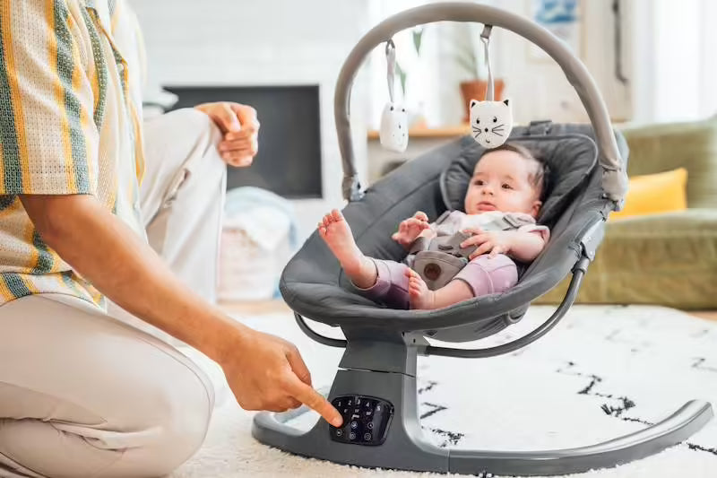 Balancelle bébé automatique et transat melilo - Gris graphite