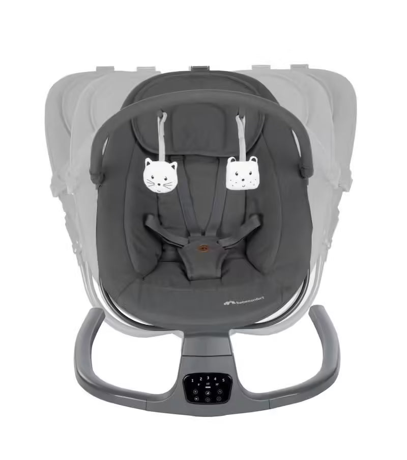 Balancelle bébé automatique et transat melilo - Gris graphite