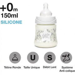 Coffret 4 Biberons + Sucette Little Star Blanc