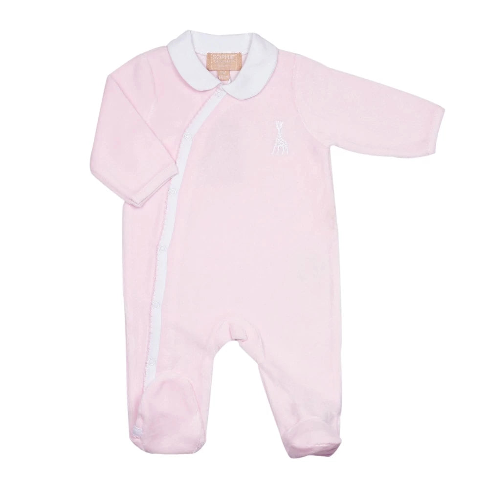 Pyjama naissance - Rose en velours Sophie la Girafe