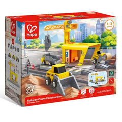 Chantier ferroviaire avec grue