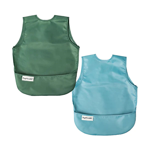 Ensemble de 2 bavoirs Mess-proof - Ardoise/Olive