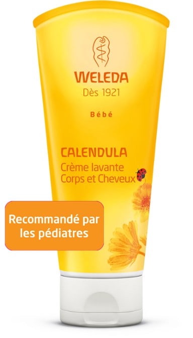Crème lavante Corps et Cheveux au Calendula de la marque Weleda en vente chez Urban Baby à Rabat au Maroc
